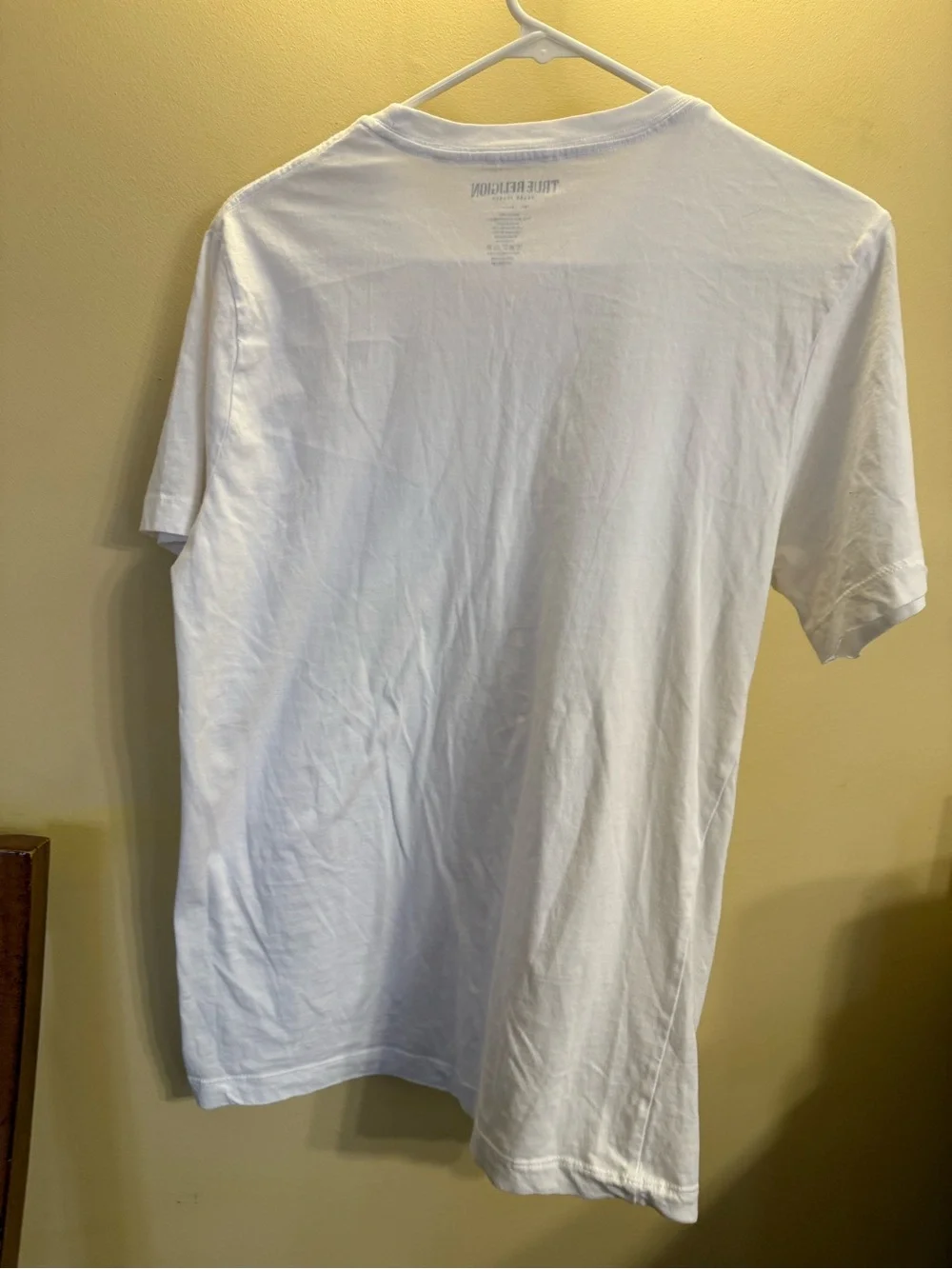 True Religion Buddha Pocket Tee White Short Sleeve Shirt, Size Small